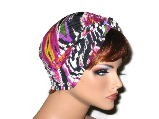 Handmade Pink Twist Turban, Abstract Magenta - Couture Service  - 4