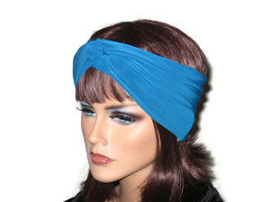 Handmade Blue Bandeau Headband Turban,Teal - Couture Service  - 4