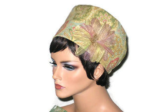 Handmade Lined Yellow Cotton Cloche, with Removable Floral Pin - Couture Service  - 1