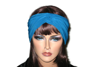 Handmade Blue Bandeau Headband Turban,Teal - Couture Service  - 1
