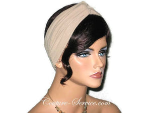 Handmade Sand Bandeau Headband Turban, Crepe Textured - Couture Service  - 1
