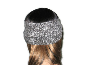 Handmade Grey Turban Knot Headband, Animal Print, Snakeskin - Couture Service  - 4