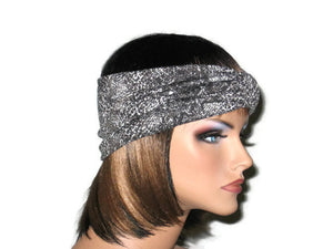 Handmade Grey Turban Knot Headband, Animal Print, Snakeskin - Couture Service  - 3