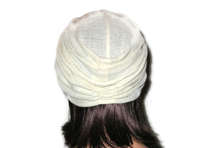 Handmade Cream Twist Turban, Cotton, Gauze - Couture Service  - 3