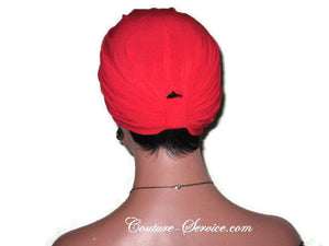 Handmade Red Double Knot Turban, Cardinal - Couture Service  - 4
