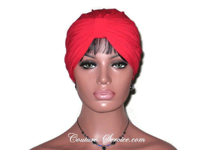 Handmade Red Double Knot Turban, Cardinal - Couture Service  - 2