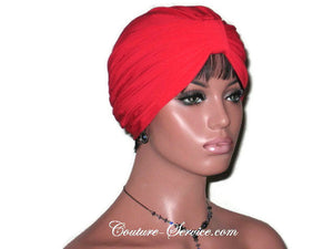 Handmade Red Double Knot Turban, Cardinal - Couture Service  - 3