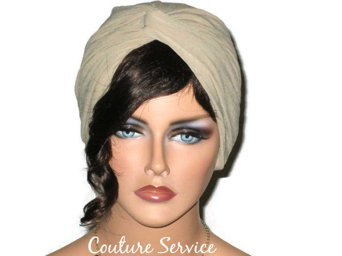 Handmade Sand Twist Turban, Crepe Textured - Couture Service  - 1