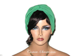 Handmade Green Twist Turban, Kelly - Couture Service  - 1