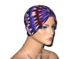 Handmade Purple Chemo Turban, Abstract, Fuchsia - Couture Service  - 4