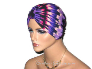 Handmade Purple Chemo Turban, Abstract, Fuchsia - Couture Service  - 2