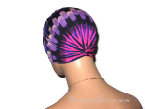 Handmade Purple Chemo Turban, Abstract, Fuchsia - Couture Service  - 3