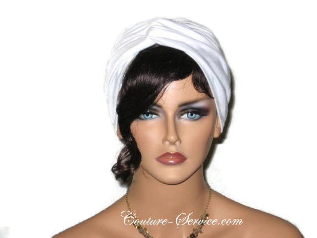 Handmade White Twist Turban, Rayon - Couture Service  - 1