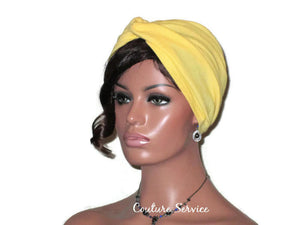 Handmade Yellow Twist Turban, Cotton Gauze - Couture Service  - 1