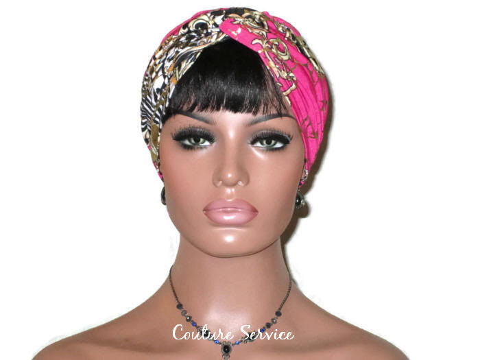 Handmade Pink Twist Turban, Gold Shimmer - Couture Service  - 1