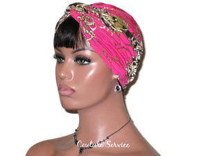Handmade Pink Twist Turban, Gold Shimmer - Couture Service  - 4