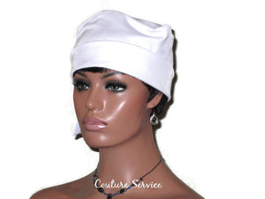 Handmade White Lined Turban Hat, Side Looped - Couture Service  - 3