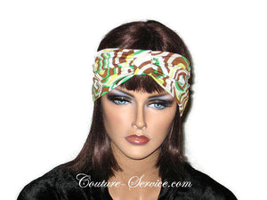 Handmade Brown Knot Headband Turban, Abstract, Green - Couture Service  - 1