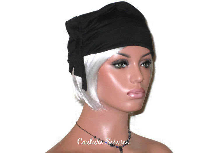 Handmade Black Turban Hat, Self Lined, Rayon, Side Looped - Couture Service  - 1