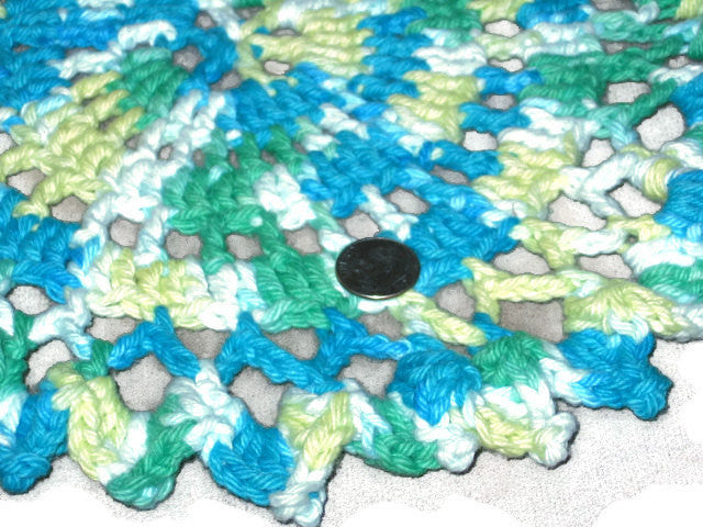 Handmade Decorative Blue Crocheted Cotton Doily, Variegate - Couture Service  - 2
