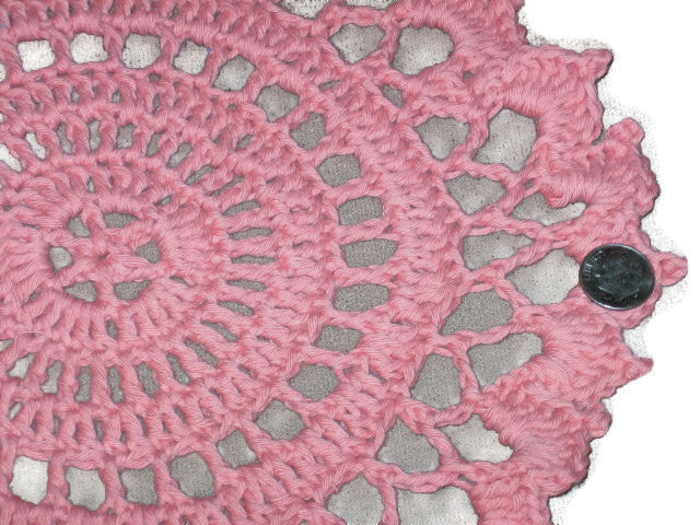Handmade Decorative Coral Crocheted Cotton Doily - Couture Service  - 3