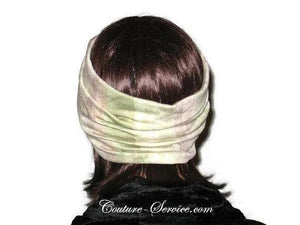 Handmade Sage and Peach Pleated Knot Headband Turban - Couture Service  - 3