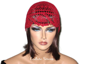 Handmade Red Pineapple Lace Cloche - Couture Service  - 1