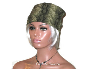 Handmade Olive, Side-Shirred, Turban Hat,  Brown, Animal Print - Couture Service  - 4