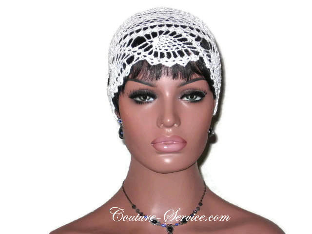 Handmade Pineapple Lace Cloche, Plus Size, Natural, White - Couture Service  - 2