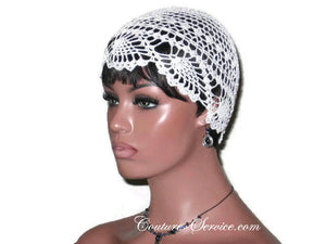 Handmade Pineapple Lace Cloche, Plus Size, Natural, White - Couture Service  - 1