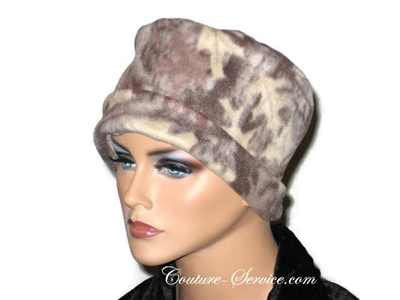 Handmade Tan Fleece Chemo Hat, Abstract - Couture Service  - 1