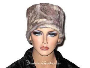 Handmade Tan Fleece Chemo Hat, Abstract - Couture Service  - 2