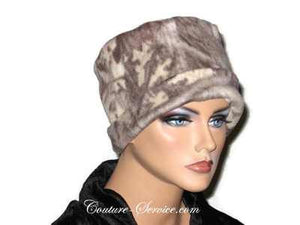 Handmade Tan Fleece Chemo Hat, Abstract - Couture Service  - 3