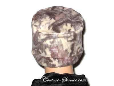 Handmade Tan Fleece Chemo Hat, Abstract - Couture Service  - 4