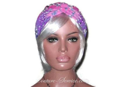 Handmade Pink Twist Turban, Abstract, Purple - Couture Service  - 1