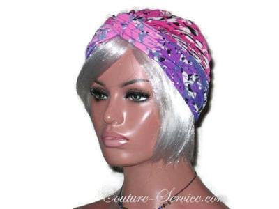 Handmade Pink Twist Turban, Abstract, Purple - Couture Service  - 4