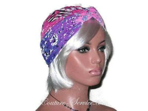 Handmade Pink Twist Turban, Abstract, Purple - Couture Service  - 2