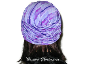 Handmade Purple Twist Turban, Striped, Diagonal - Couture Service  - 3