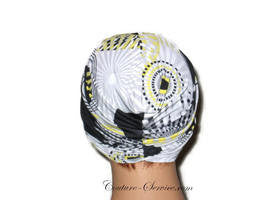 Handmade Yellow Twist Turban, Abstract, Black - Couture Service  - 3