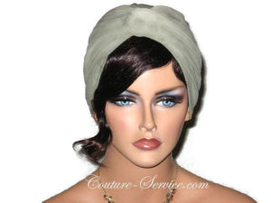 Handmade Green Twist Turban, Sage - Couture Service  - 1