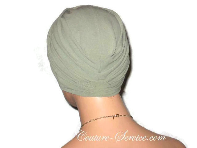 Handmade Green Twist Turban, Sage - Couture Service  - 3