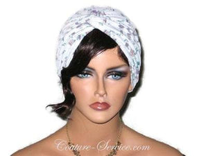 Handmade Purple Twist Turban, Floral, Teal - Couture Service  - 1