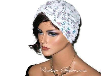 Handmade Purple Twist Turban, Floral, Teal - Couture Service  - 2