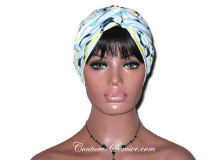 Handmade Blue Twist Turban, Abstract, Wave - Couture Service  - 1