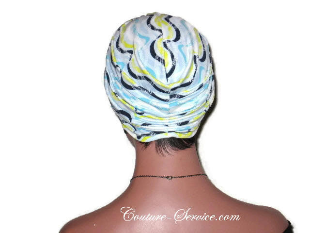 Handmade Blue Twist Turban, Abstract, Wave - Couture Service  - 3