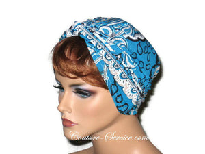 Handmade Blue Twist Turban, Abstract, Peacock - Couture Service  - 2