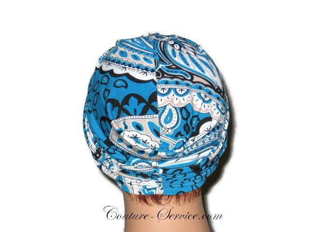 Handmade Blue Twist Turban, Abstract, Peacock - Couture Service  - 3