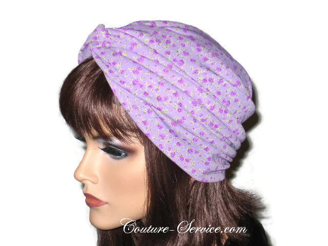 Handmade Purple Twist Turban, Floral, Lavender - Couture Service  - 2