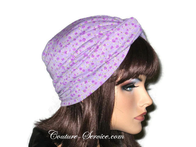 Handmade Purple Twist Turban, Floral, Lavender - Couture Service  - 4