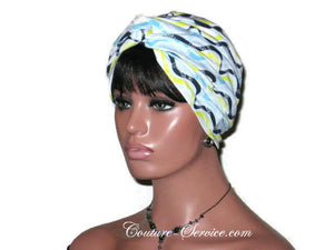 Handmade Blue Twist Turban, Abstract, Wave - Couture Service  - 2